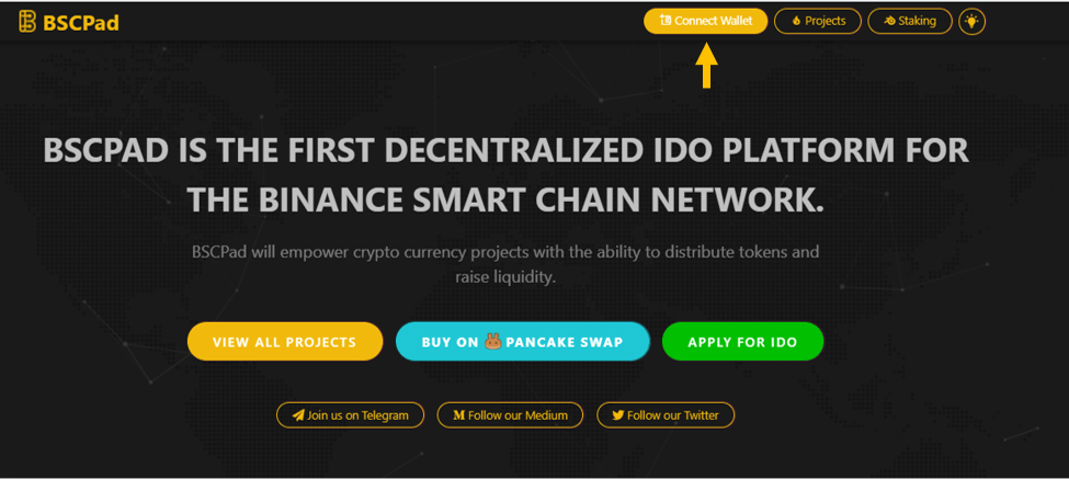 connect wallet bscpad
